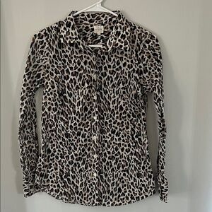 J. Crew Animal Print Button-Down Shirt